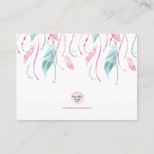 Dream Catcher Book Request Baby shower Insert Kaar Informatiekaartje (Achterkant)