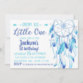 Dream Catcher Boy Eerste Verjaardag Uitnodiging (Voorkant)