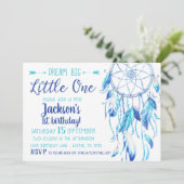 Dream Catcher Boy Eerste Verjaardag Uitnodiging (Staand voorkant)