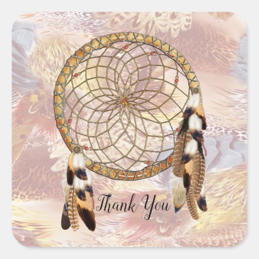 Dream Catcher Briefpapier Vierkante Sticker (Voorkant)