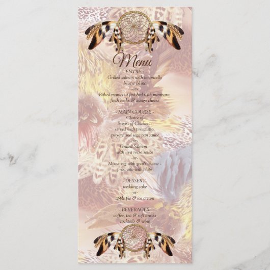 Dream Catcher Bruiloftsmenu Menu (Voorkant)