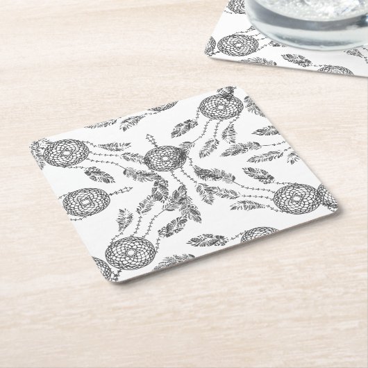 Dream Catcher Design Kartonnen Onderzetters (Schuin)