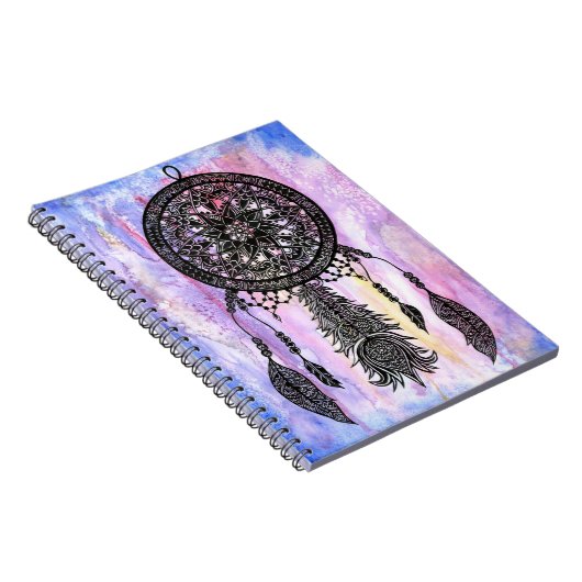 Dream Catcher Design met Waterverf Backdrop Notitieboek (Rechterzijde)