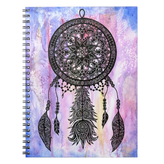 Dream Catcher Design met Waterverf Backdrop Notitieboek (Voorkant)