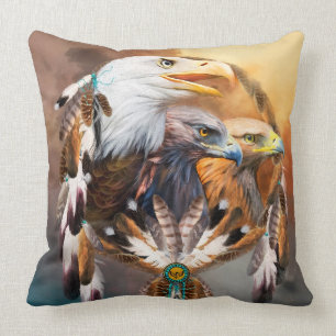 Dream Catcher - Drie Eagles Art Designer Pillow Kussen