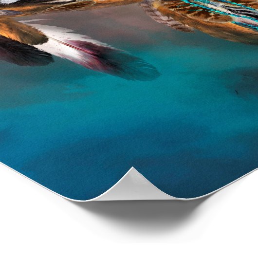 Dream Catcher - Drie Eagles Art Poster/Print Poster (Hoek)