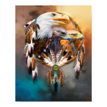 Dream Catcher - Drie Eagles Art Poster/Print