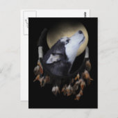 Dream catcher en blue eyed Husky Briefkaart (Voorkant / Achterkant)
