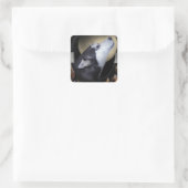 Dream catcher en blue eyed Husky Vierkante Sticker (Tas)