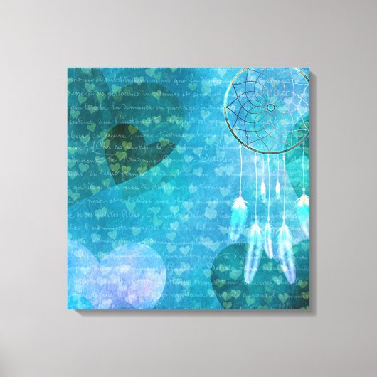 Dream Catcher en Hearts Canvas Afdruk (Voorkant)