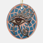Dream Catcher Eye of Horus Blue Keramisch Ornament (Links)