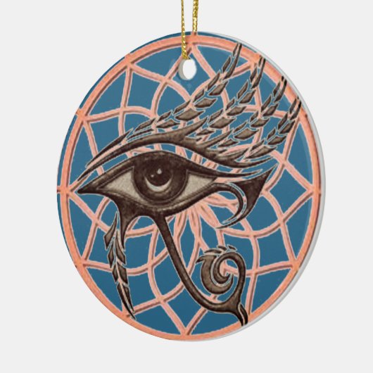 Dream Catcher Eye of Horus Blue Keramisch Ornament (Links)
