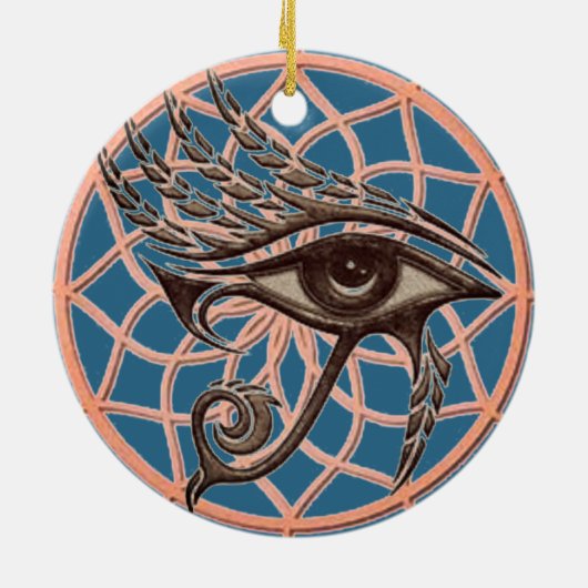 Dream Catcher Eye of Horus Blue Keramisch Ornament (Achterkant)