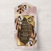 Dream Catcher Feathers All in One Wedding Invite All In One Uitnodiging (Binnen)