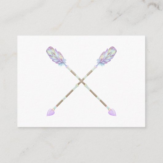 Dream Catcher Feathers Pastels Diaper Raffle Informatiekaartje (Achterkant)