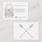 Dream Catcher Feathers Pastels Diaper Raffle Informatiekaartje (Voorkant / Achterkant)