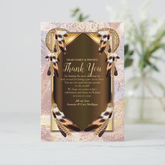 Dream Catcher Hartelijk dank RSVP Kaartje (Staand voorkant)