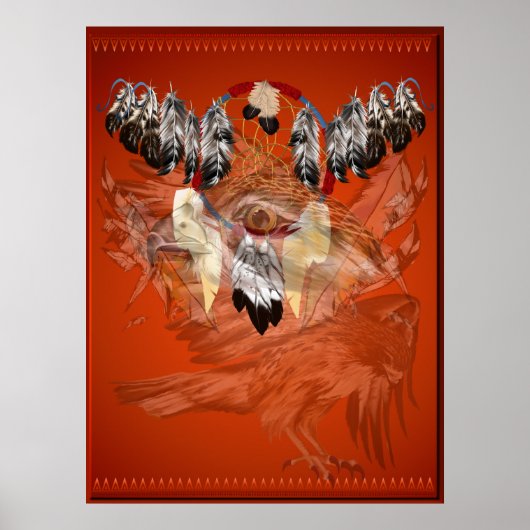 Dream Catcher Hawk Face Posters (Voorkant)