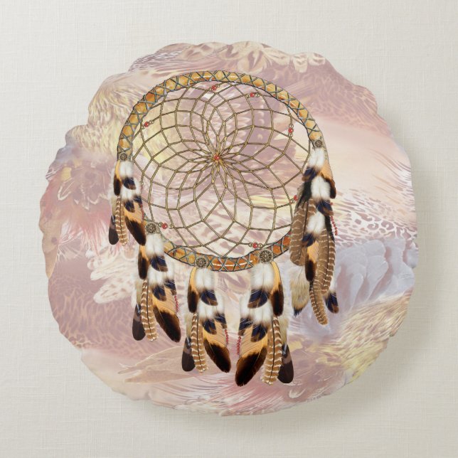 Dream Catcher Home Decor Rond Kussen (Voorkant)
