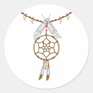 Dream Catcher Ketting Ronde Sticker
