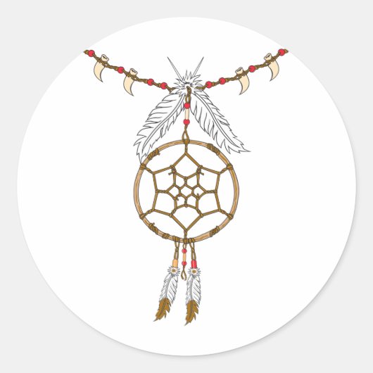 Dream Catcher Ketting Ronde Sticker (Voorkant)