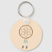 Dream Catcher met veren en Turquoise Beads Sleutelhanger (Achterkant)