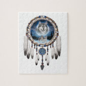 Dream Catcher met wolf achtergrond Legpuzzel (Verticaal)