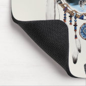 Dream Catcher met wolf achtergrond Muismat (Hoek)