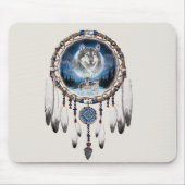 Dream Catcher met wolf achtergrond Muismat (Voorkant)