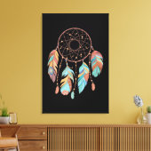 Dream Catcher Native American Feathers Tribal Drea Canvas Afdruk (Insitu (Woonkamer))