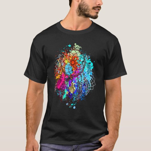 Dream Catcher Native American Feathers Tribal Drea T-shirt (Voorkant)