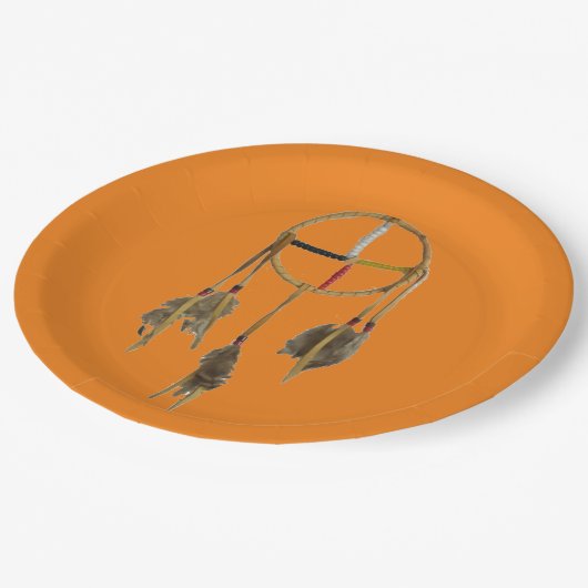 Dream Catcher Oranje groot Bord papier (Gekanteld)