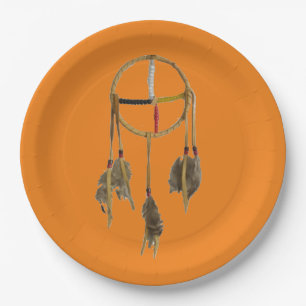 Dream Catcher Oranje groot Bord papier