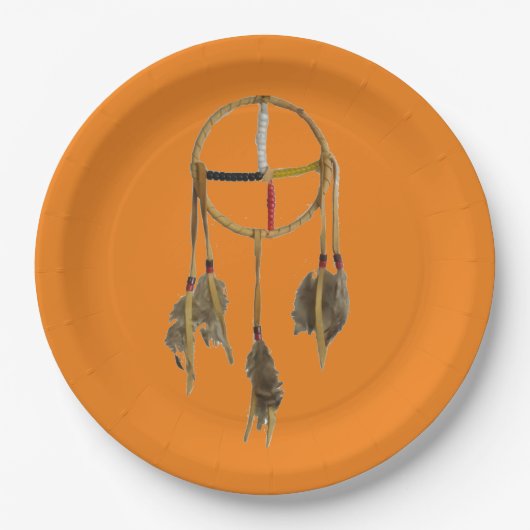 Dream Catcher Oranje groot Bord papier (Voorkant)