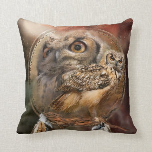 Dream Catcher - Owl Spirit Art Designer Pillow Kussen