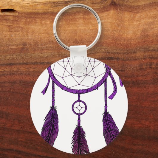 Dream Catcher Paars Sleutelhanger (Voorkant)