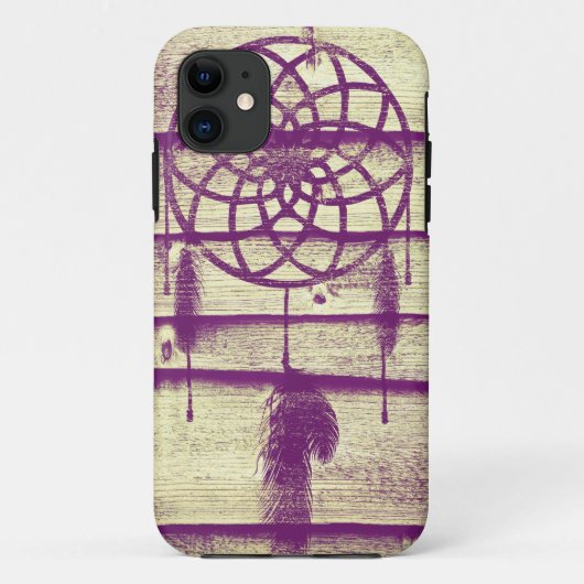 Dream Catcher Paars Wood Case-Mate iPhone Case (Achterkant)