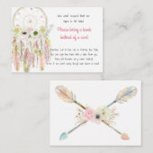 Dream Catcher Pink Yellow Baby shower Book Request Informatiekaartje (Voorkant / Achterkant)