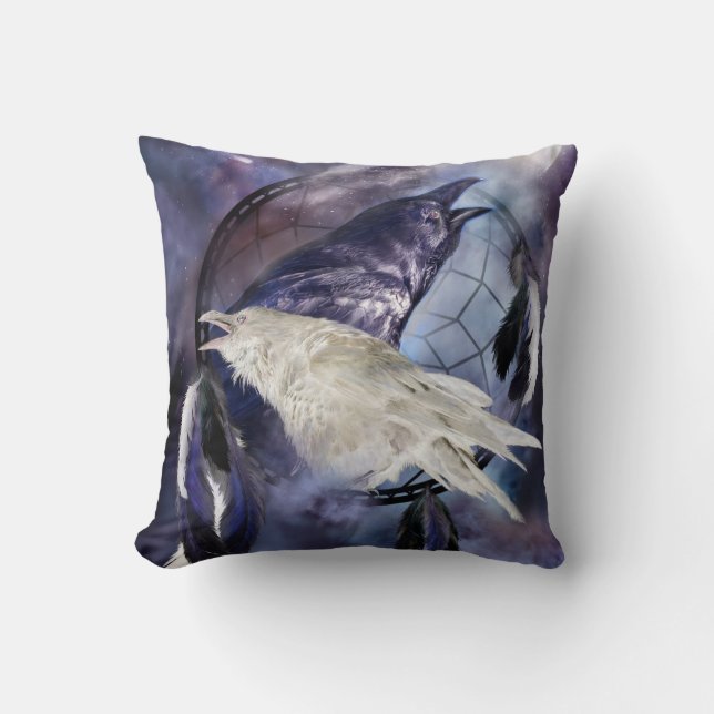 Dream Catcher - Raven Spirits Art Designer Pillow Kussen (Voorkant)