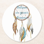 Dream Catcher Ronde Kartonnen Onderzetter (Voorkant)