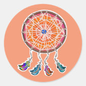 Dream Catcher Ronde Sticker (Voorkant)