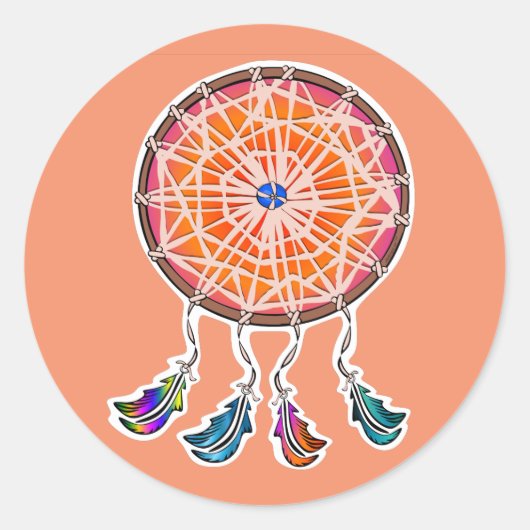 Dream Catcher Ronde Sticker (Voorkant)