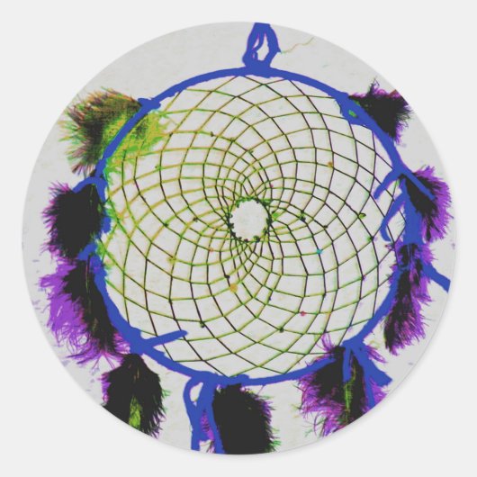 Dream catcher ronde sticker (Voorkant)