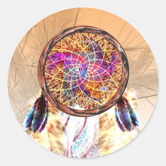 Dream Catcher Ronde Sticker (Voorkant)