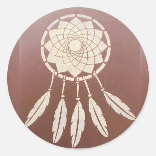 Dream catcher ronde sticker (Voorkant)