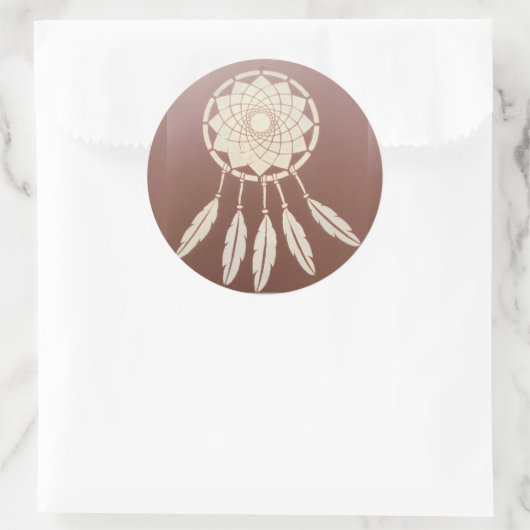 Dream catcher ronde sticker (Tas)