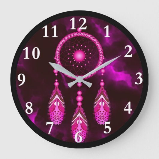Dream Catcher Round Wall Clock Grote Klok (Voorkant)