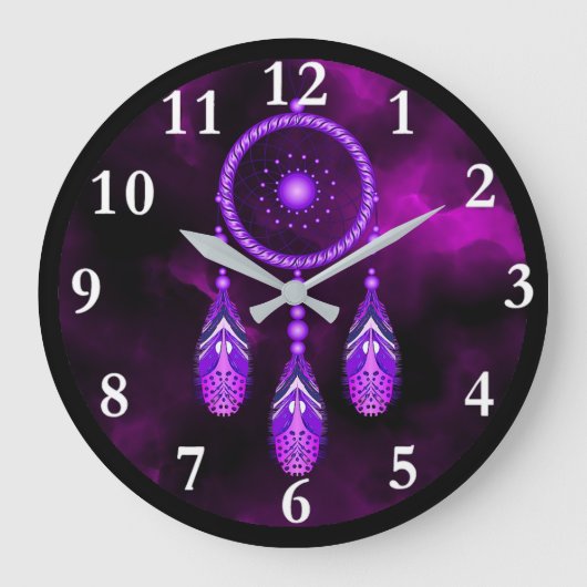 Dream Catcher Round Wall Clock Grote Klok (Voorkant)