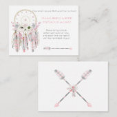 Dream Catcher Roze Gray Ivory Shower Book Request Informatiekaartje (Voorkant / Achterkant)