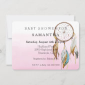 Dream Catcher Roze Waterverf baby shower Kaart (Voorkant)